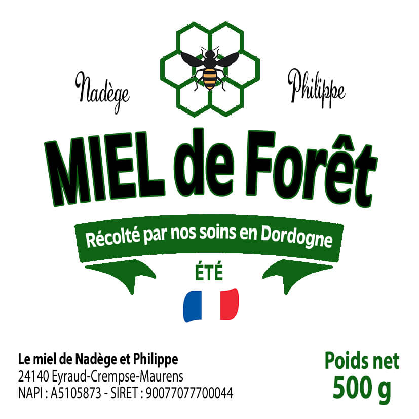 étiquette miel de forêt
